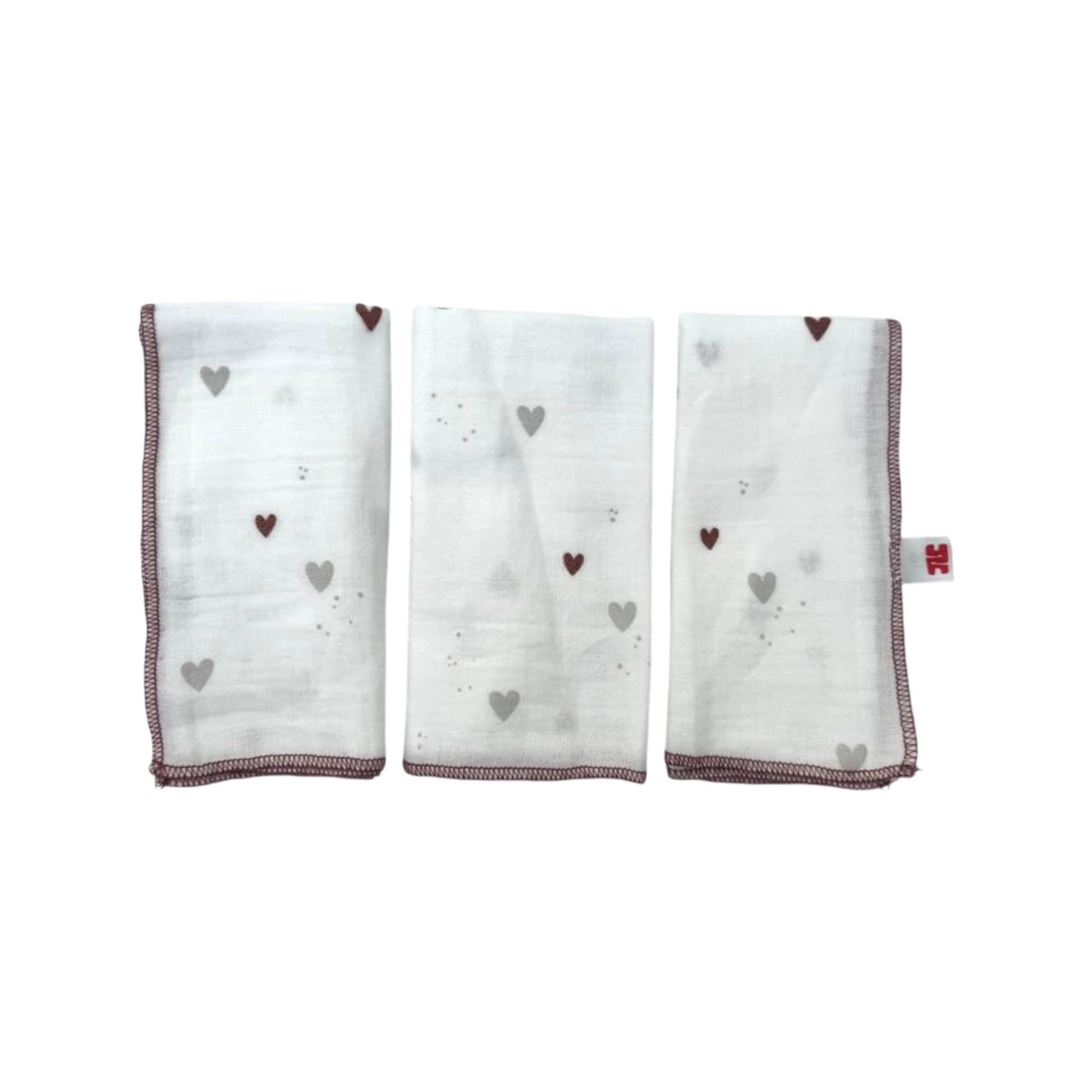 Cotton Crinkle Wipes with Heart Pattern | 100% Pure Cotton Soft & Reusable Baby Wipes | Gentle, Absorbent & Skin Friendly (25 x 25 cm, Pack of 3)-image-34
