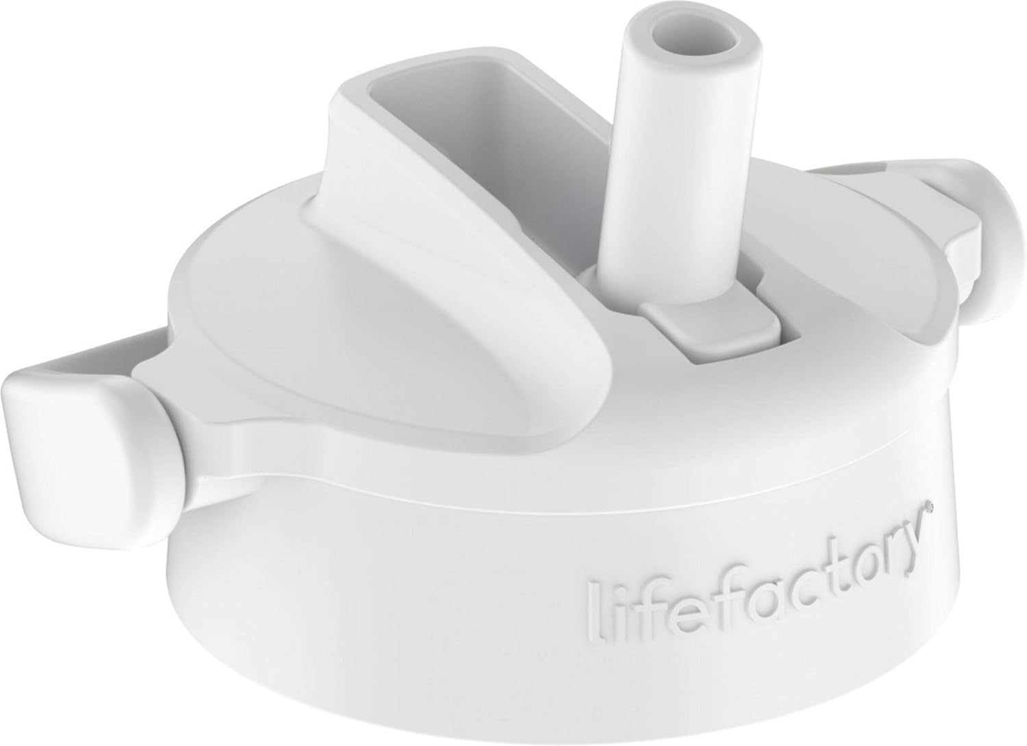 Lifefactory Pivot Straw Cap Accessory for 12-Ounce, 16-Ounce, and 22-Ounce Glass Bottles, Optic White, 1 EA