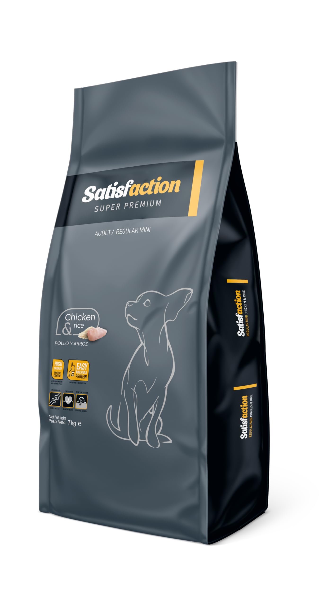 Nourriture pour chiens Satisfaction régulière Mini 15 kg - Pour chiens de petite taille ou mini (pesant entre 0 et 10 kg) - Nourriture pour chiens de petite race - Fabriquée avec du poulet frais et du
