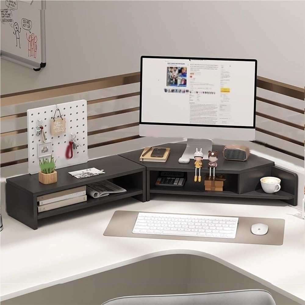 Support ordinateur portable et double écran pour un bureau épuré