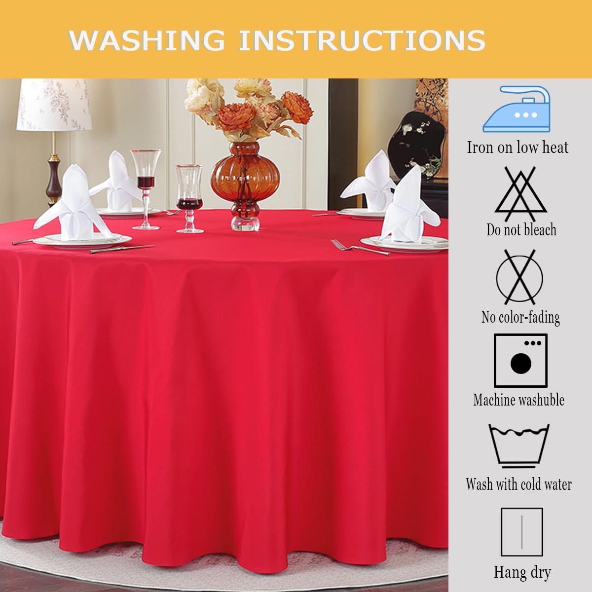 Tischdecke, Polyester, rund, weich und langlebig, ideal für Dinnerpartys, besondere Anlässe und den täglichen Gebrauch, runde Tischdecke, Durchmesser 160 cm, Reisweiß