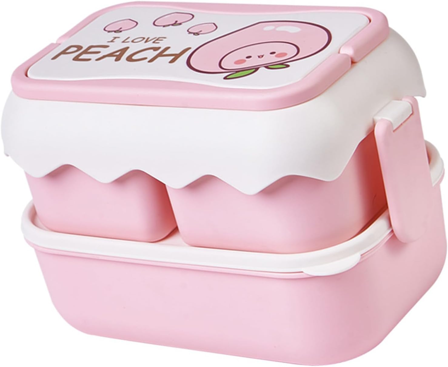 Cute Portable Students Lunch Box Microwaveable Cartoon Box Independent Compartment Lunch Container