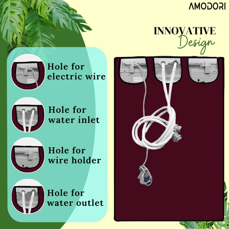 Image of Top-load washing machine cover Suitable for LG 7 Kg (T70AJMB1Z) Solid Maroon Print