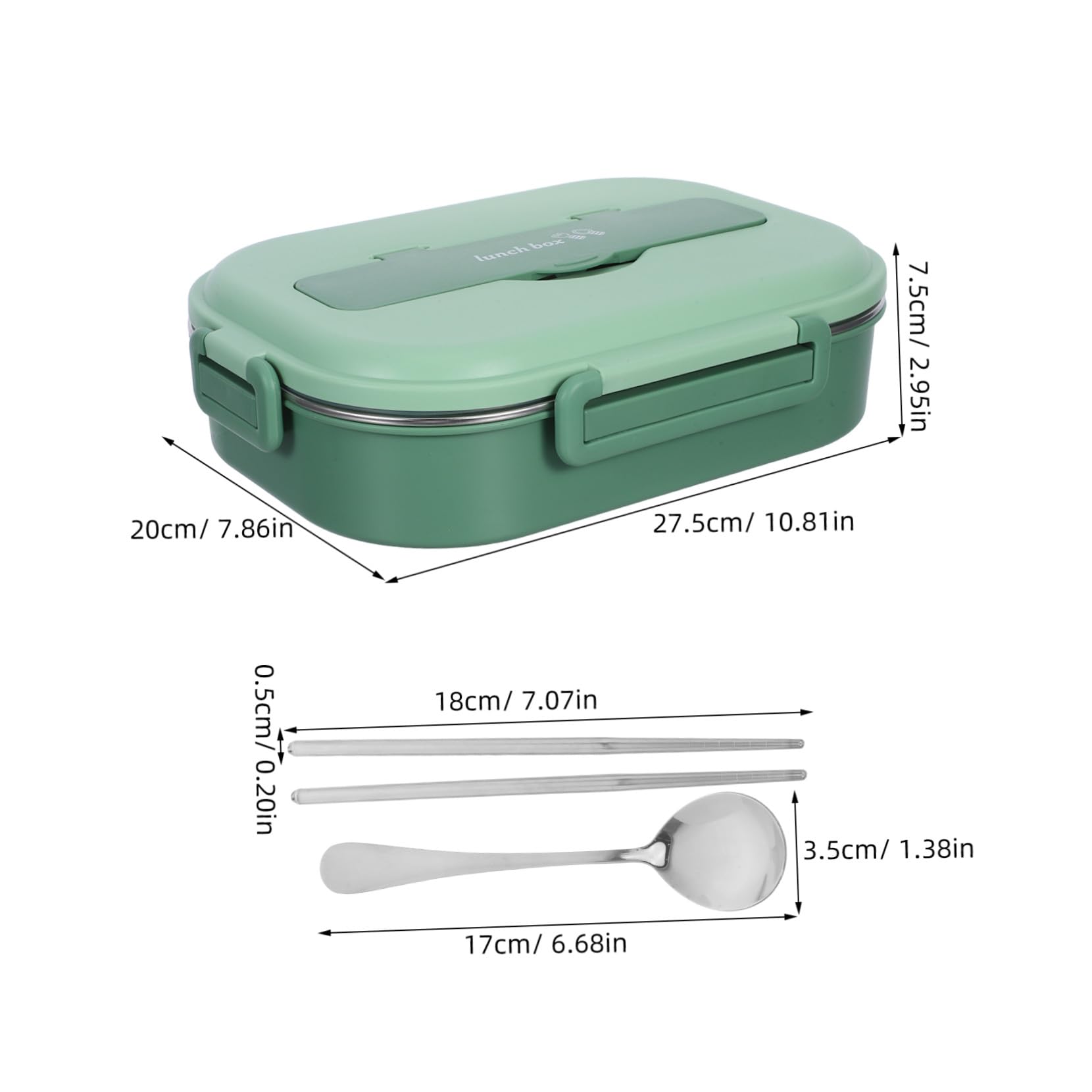 Gatuida Boîte à Lunch Bento Acier Inoxydable Compartimentée Étanche Couverts et Bol à Soupe pour Repas Préparés