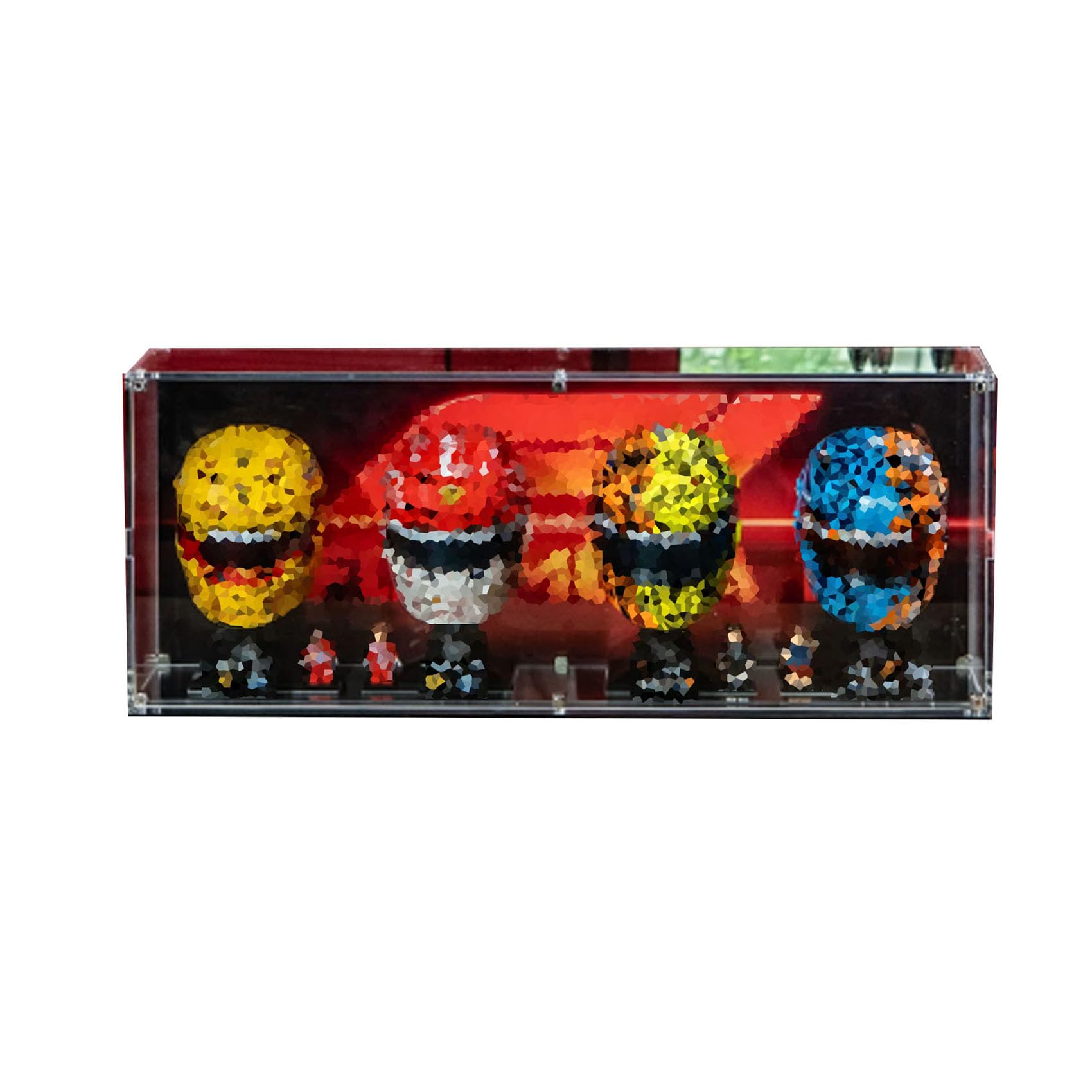 Dustproof Acrylic Display Box, Compatible with Le-go 43014/43022/43017/43023 Helmets Model photo frame,wall-mounted display case(Models not Included） (without Light)