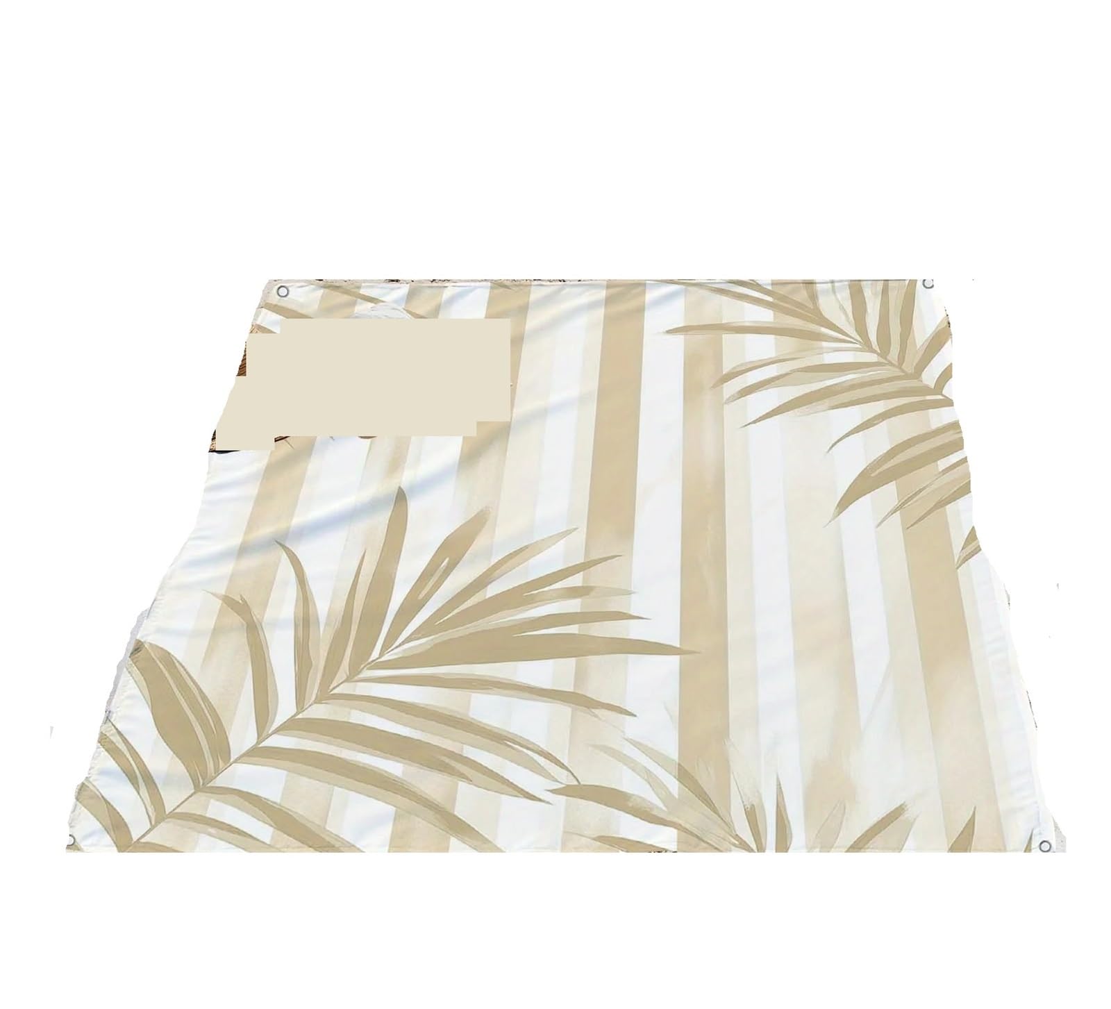 Générique Tapis de Plage rayé en Feuille Palmier, Tapis Pique-Nique, Camping, Prairie, Rangement Pliable(200x210CM(6.6x6.9FT)