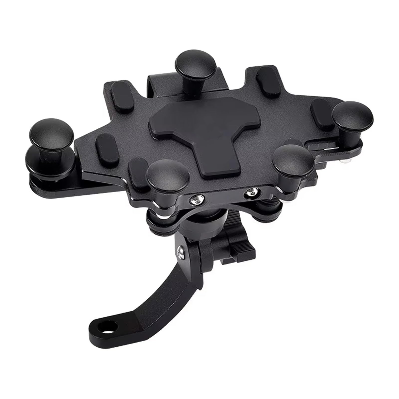 Soporte teléfono bicicleta Soporte Navegación Para Teléfono Móvil Con Ajuste Giratorio Aleación Mejorado Motocicleta Y Bicicleta Soporte Teléfono Con Absorción De Golpes 2024(H96 Black)