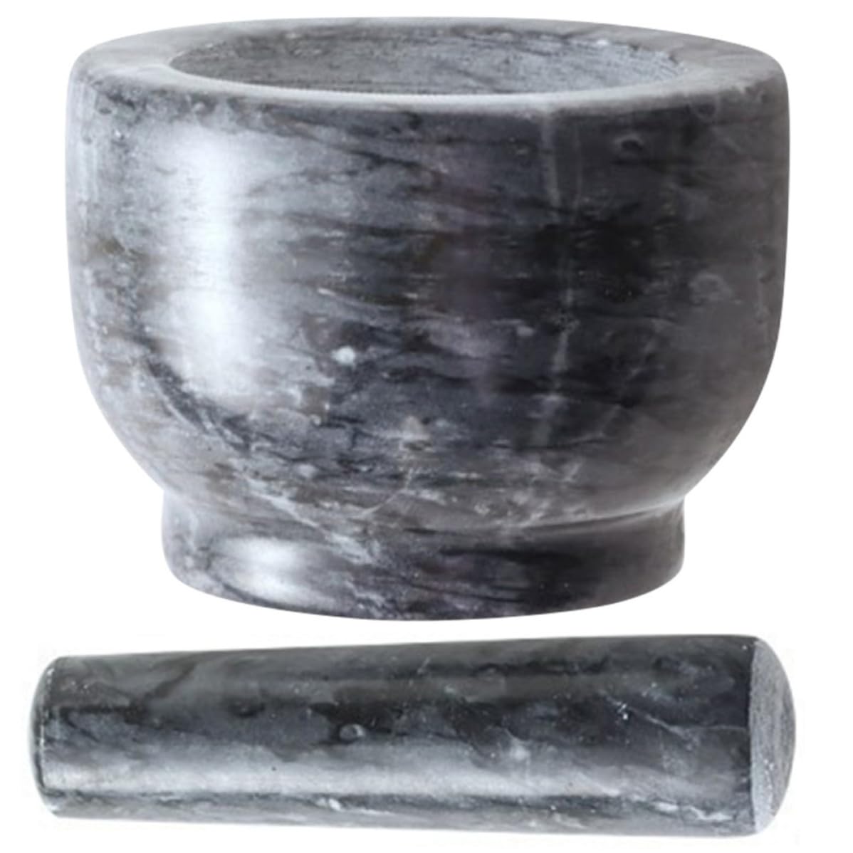 Mortero de Mármol Portátil para Triturar Ajos, Herramienta Manual para Cocina en Hogar y Restaurante, Diseño Compacto y Duradero Negro