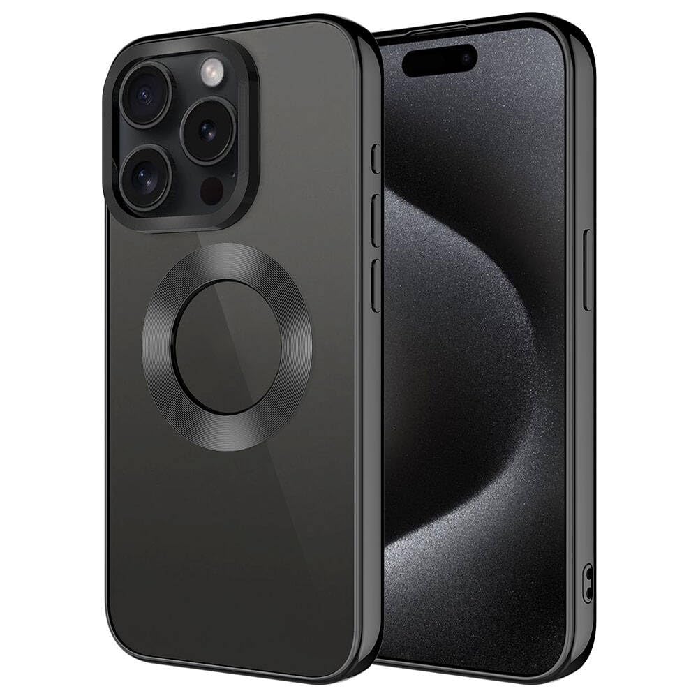 Zore Apple için uyumlu iPhone 15 Pro Max Kılıf Tek Kamera Çerçeveli Logo Gösteren Zore Omega Kapak Siyah