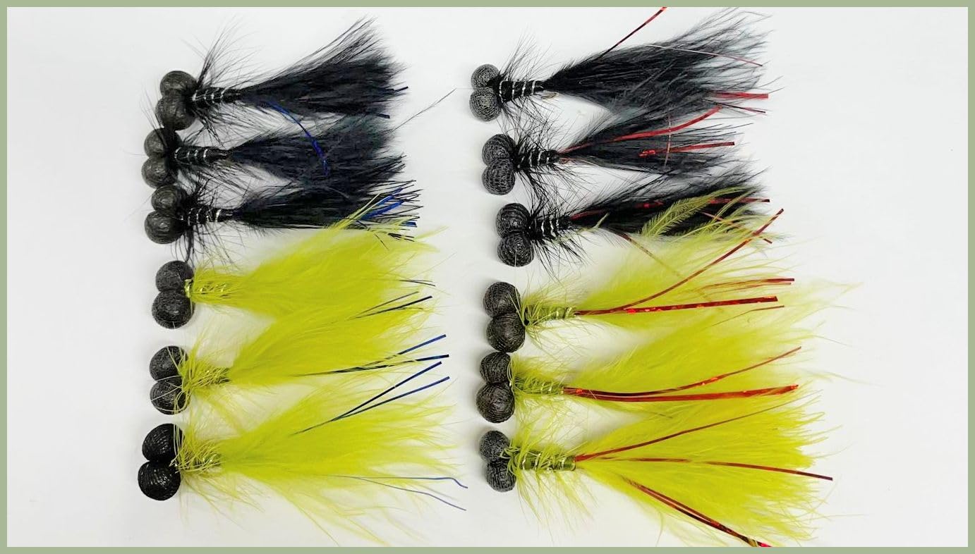 12 Pack of Mixed Colour Booby Flash Damsels, 4 colours, Boobie Fishing Flies, fly fishing, size 10 hook