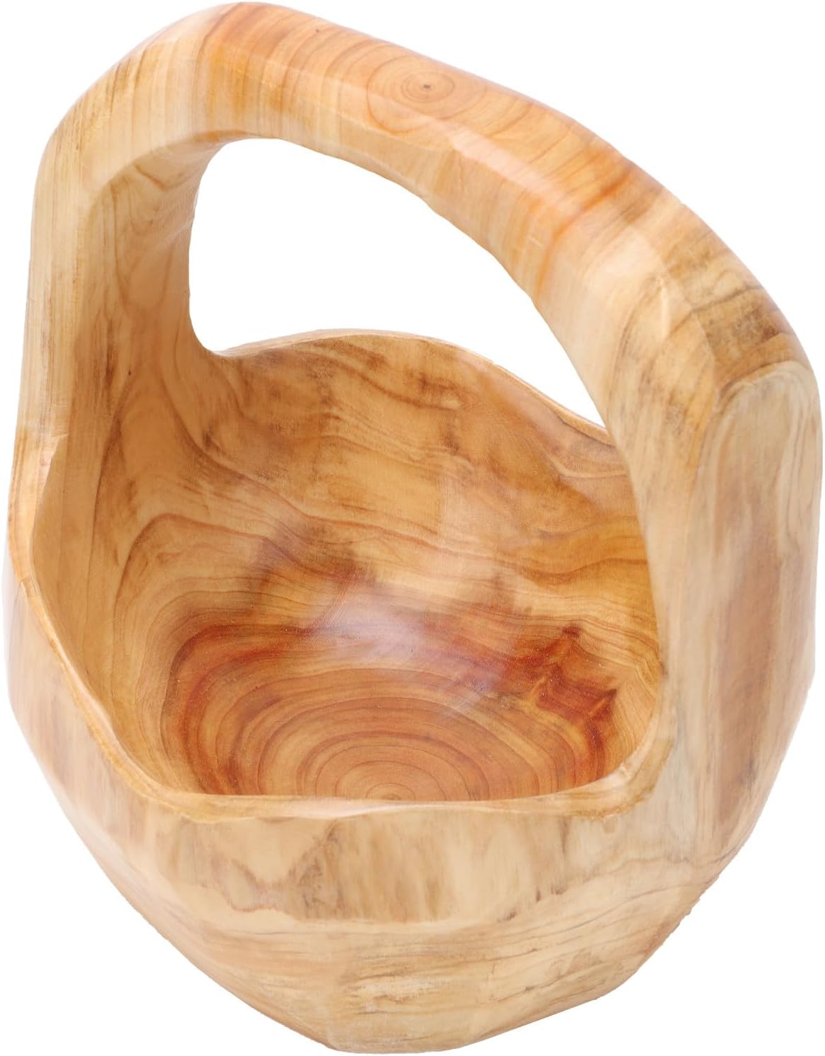 Zerodeko Hand-carved Solid Wood Root Sculpture Fruit Bowl 15-19cm Diameter Creative Decorative Serving Tray for Kitchen and Dining Room Use Random Style