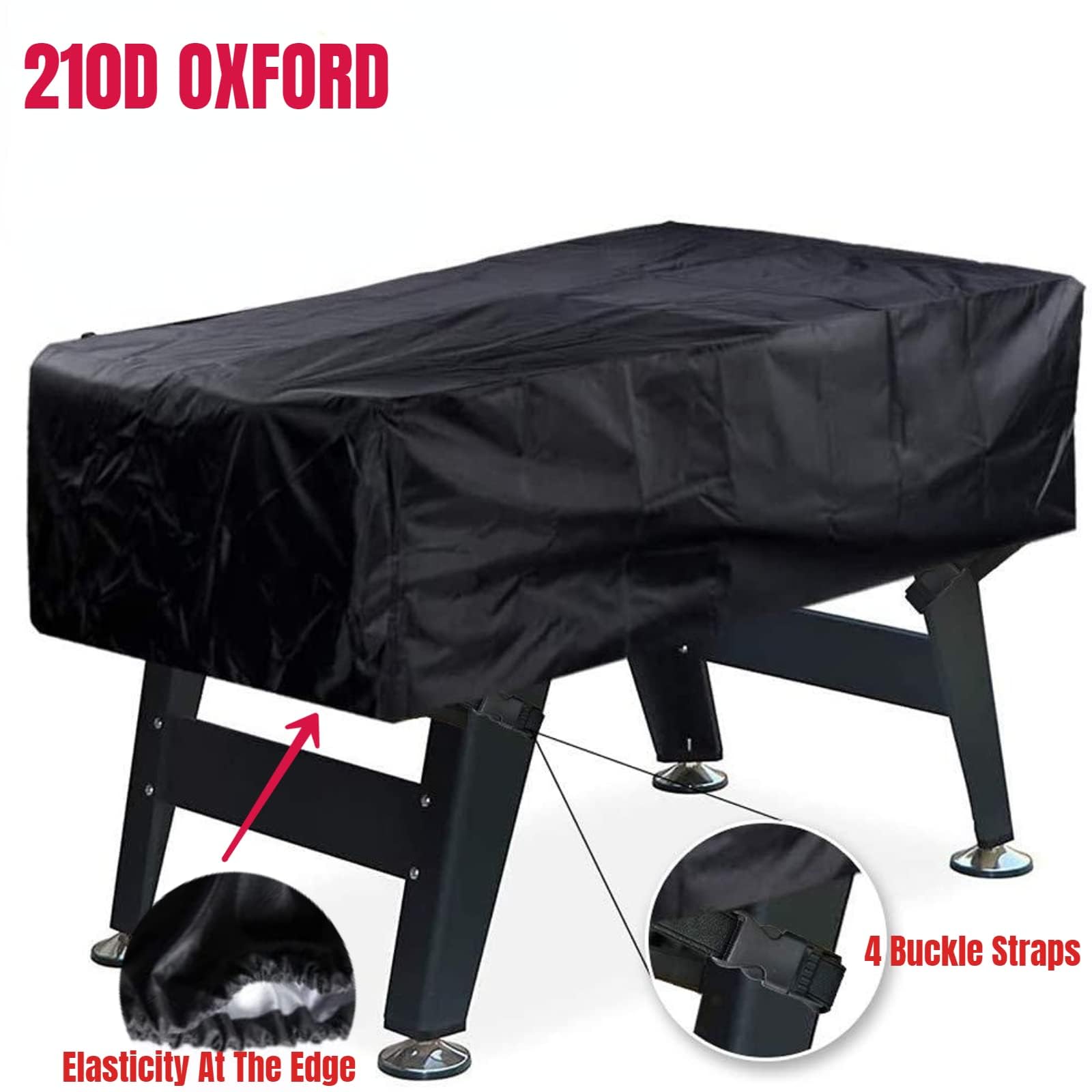 Copertura per Biliardino, Telo Antipolver per Calcio Balilla con 4 Cinghie Regolabili, Impermeabile, 210D Oxford Nero 160x115x50cm