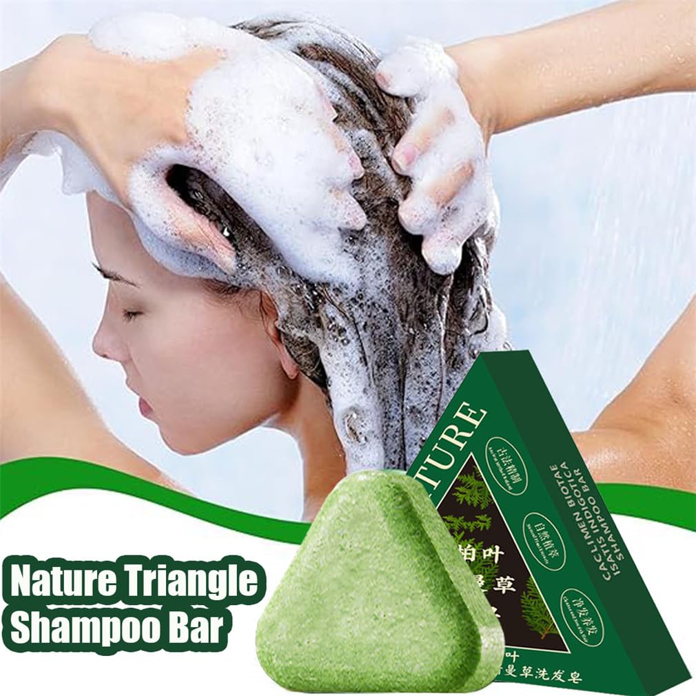 Jabón Sólido Nature Triangle Usman Grass Controla Grasa Calma Fortalece Cabello 2PCS