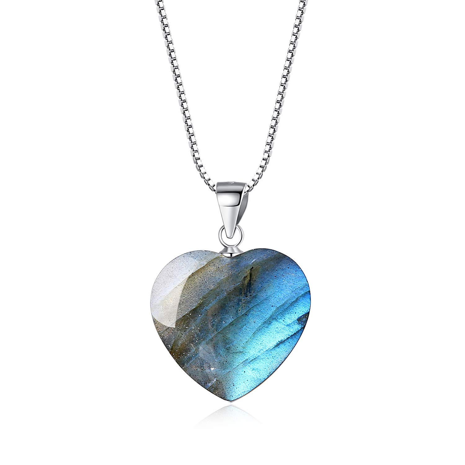 coai Collana da Donna in Argento 925 con Ciondolo Cuore in Pietre Naturali