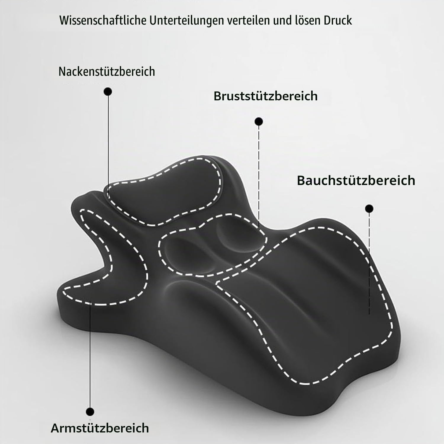 Generisch Memory Foam Kissen, 27° Winkel Kissen für Intimität, Ergonomisch aus Memory Schaum, Waschbarer Bambusbezug, Wirbelsäule und Rücken, ideal zum Sitzen und Liegen (Grau)