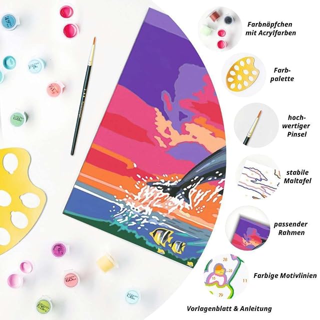 Foto 7 de 8 de Ravensburger CreArt 28907 - El Mundo de los Delfines: Pintura por números para niños a Partir de 9 años, Set…