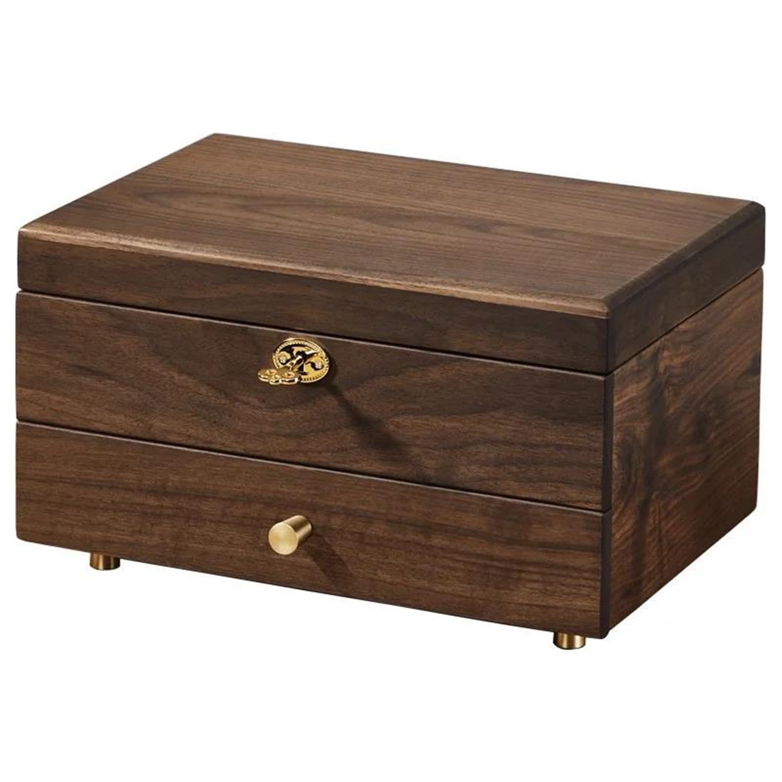 Joyero Viaje Joyero Grande Madera Doble Capa Organizador Mujer Hombre Cajón Exhibición Joyería Pendientes Anillo Collar Joyeros