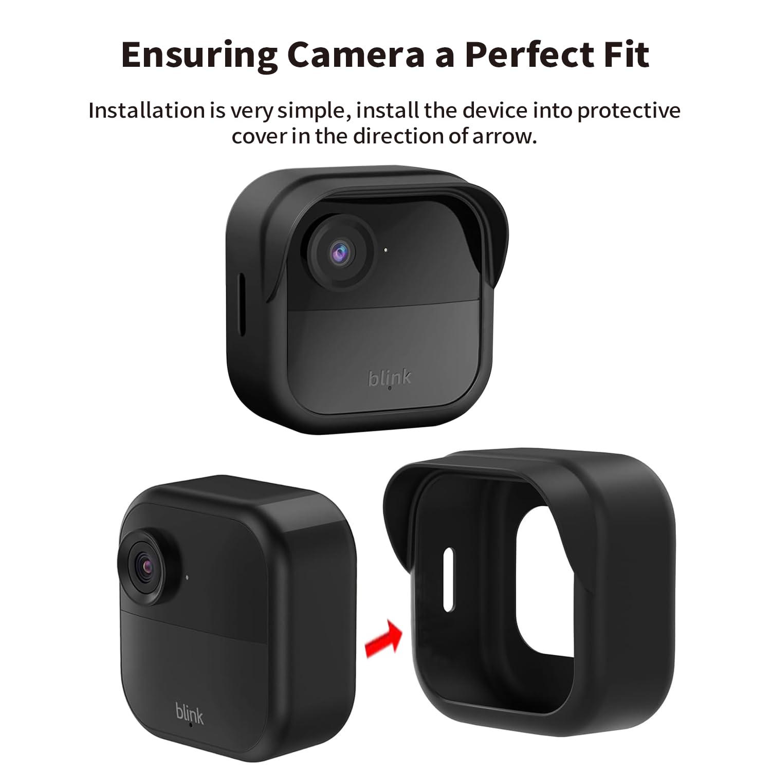 Custodia in silicone per Blink Outdoor 4 (4a generazione), custodia protettiva resistente alle intemperie con tesa per una protezione completa della fotocamera, accessorio per telecamera di sicurezza