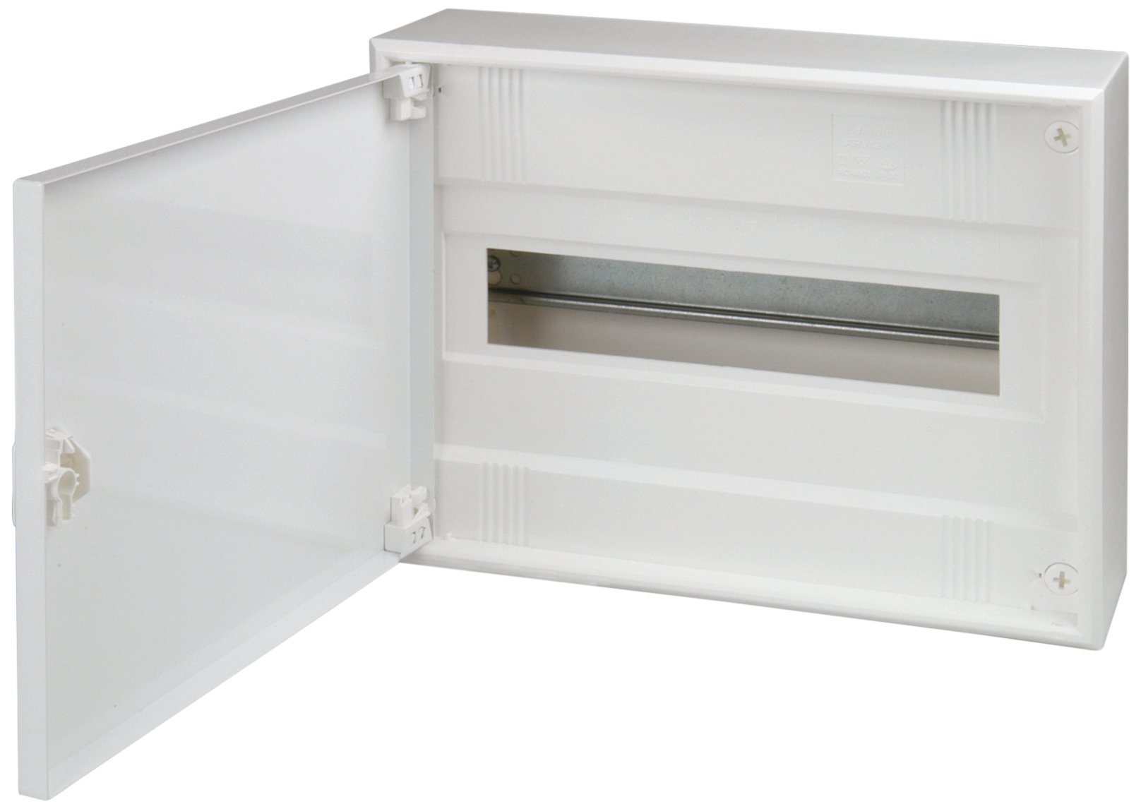 UNITEC Aufputz-Verteiler mit Tür, Sicherungskasten, Kleinverteiler, IP30, 1x12+2 Module, weiß