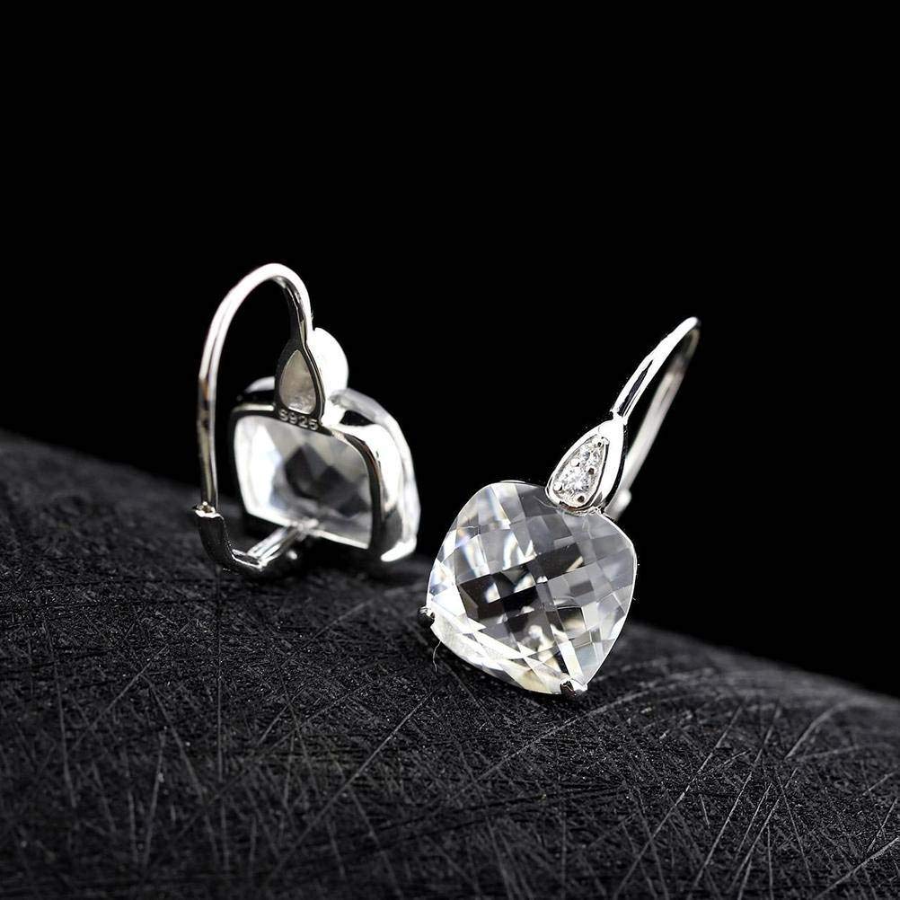 IUokLU ladies earrings,Eardrop Earrings Earrings For Women S925 Sterling Silver Jewelry Fashion Earrings Handmade Amethyst Earrings Amethyst (White Crystal 925 silver)