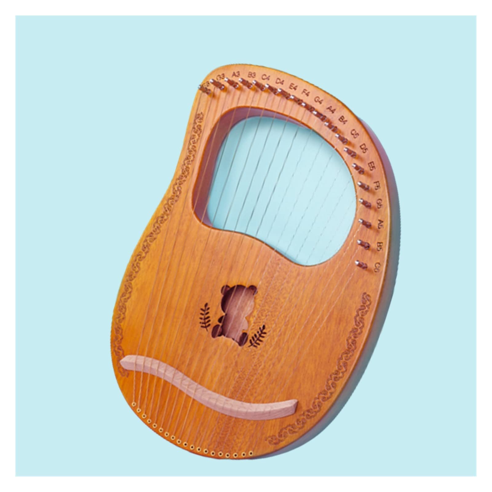 Harfen Chinesische Leierharfe Aus Holz, 16 Saiten, Tragbar, Erwachsene, Musikleier, Harfe, Kind (Color : 3/4)