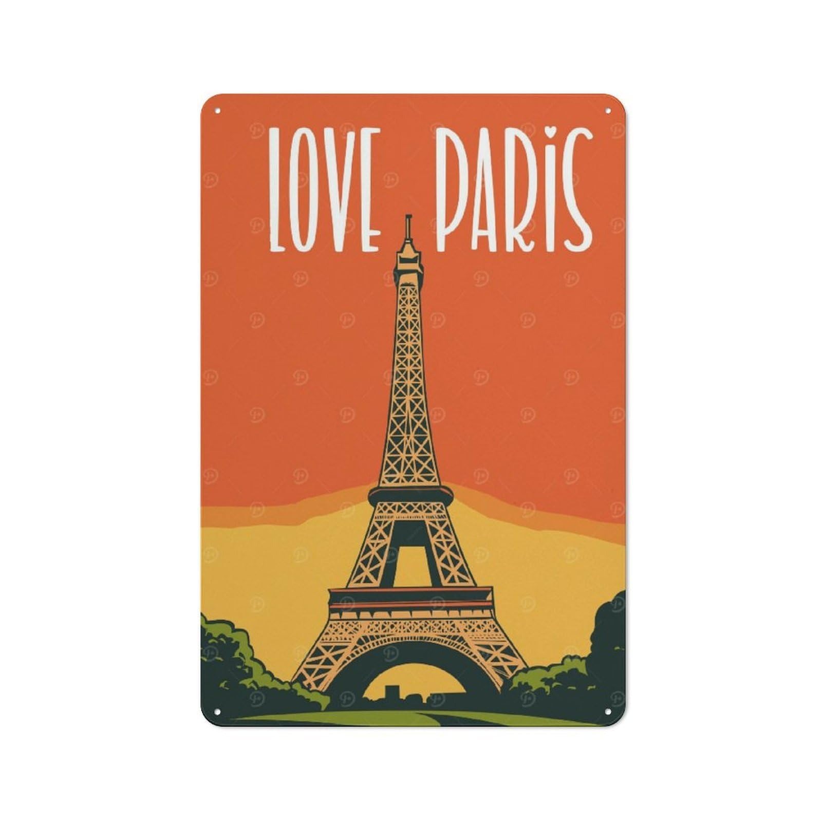 Junmoney Style-21 Smart Love Eiffel Tower Paris Poster Office Metal Sign 30X20cm, Creative Space Decor For Home Office, Reading Corner Or Bedroom