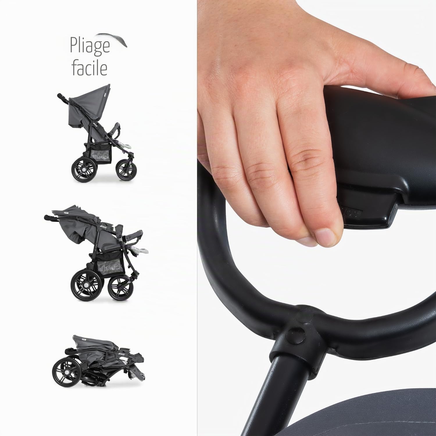 hauck Poussette Double pour Jumeaux ou Frères et Sœurs Roadster Duo SLX – Pliable Compacte, Position Allongée – Grand Panier, Grandes Roues – dès la Naissance à 15 kg Chacun (env 3 Ans), Gris Argenté