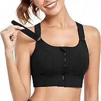 Top Fitness Feminino Academia Alta Sustentação e Compressão Reforçado Esportes Alto Impacto Corrida 3 Ajustes e Confortável Seguro Plus Size com Zíper