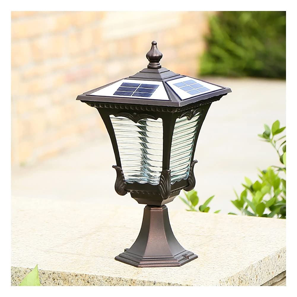 Światła słupkowe na zewnątrz, lampy ogrodowe, oświetlenie tarasu LED, solarne światła słupkowe na zewnątrz, lampa ogrodowa, ciepła biała lampa słupkowa, IP65, wodoodporna, nowoczesna latarnia słupkowa, do tarasu, ogrodzenia, willi, filar bramy