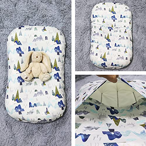 Image of SWESEN Baby Lounger Cover, Removable Infant Lounger Slipcover for Boys Girls, Ultra Soft Cover for Newborn Lounger, Snug Fitting Design, Adventure Mountains