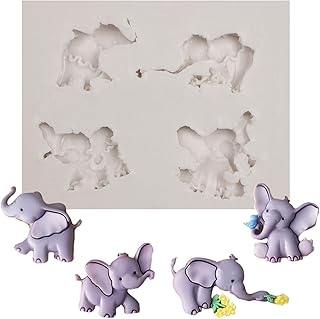 Mini Elephant Chocolate Molds Elephant Silicone Molds Elephant Baby baking Molds for DIY Baby Shower Cake Chocolate Topper Decoration Pudding Cupcake Crystal Gum Paste Mould Candy Fondant