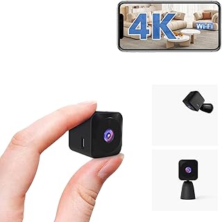 AOBOCAM Camera Espion,WiFi 4K HD Mini Caméra de Surveillance Interieur/extérieur sans Fil avec Enregistrement Longue Batte...