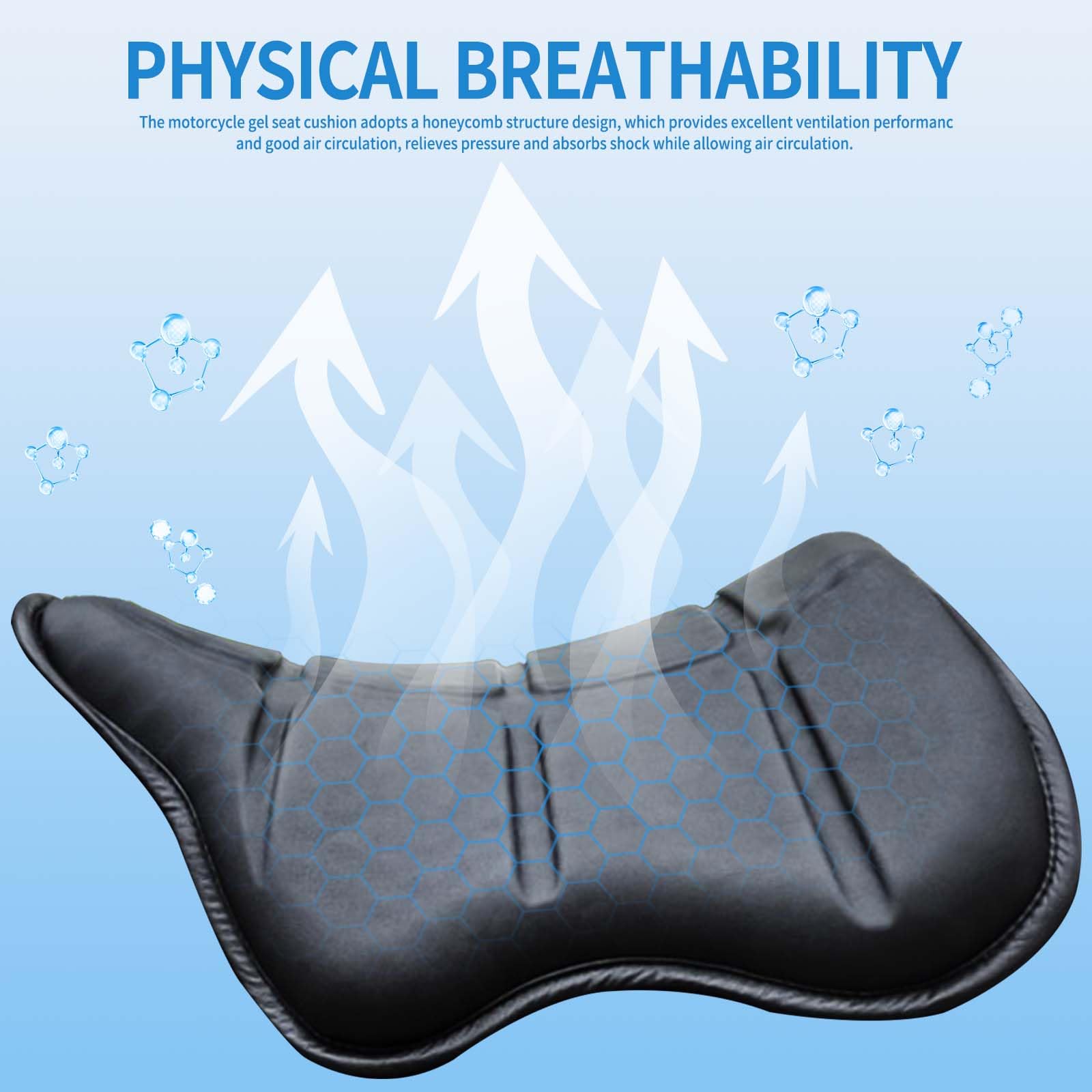 Coussin Nid Abeille Respirant Coussin De Selle Moto En Gel AriKroii - Confort Et Respirabilité Pour Longs Trajets Coussin TPE Respirant