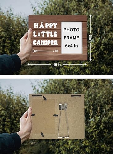 Miniatura 4 de FONDCANYON Marco de fotos Happy Little Camper, marcos de fotos decorativos para baby shower, regalos de cumpleaños para bebés, niñas y niños (foto
