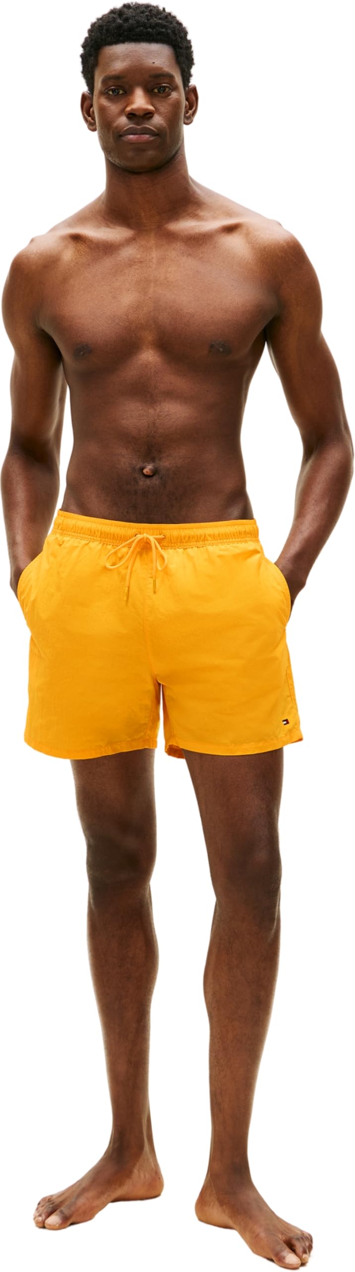 Tommy Hilfiger Męskie średnie spodenki kąpielowe ze sznurkiem Um0Um03477, żółte (Sunshower), XL