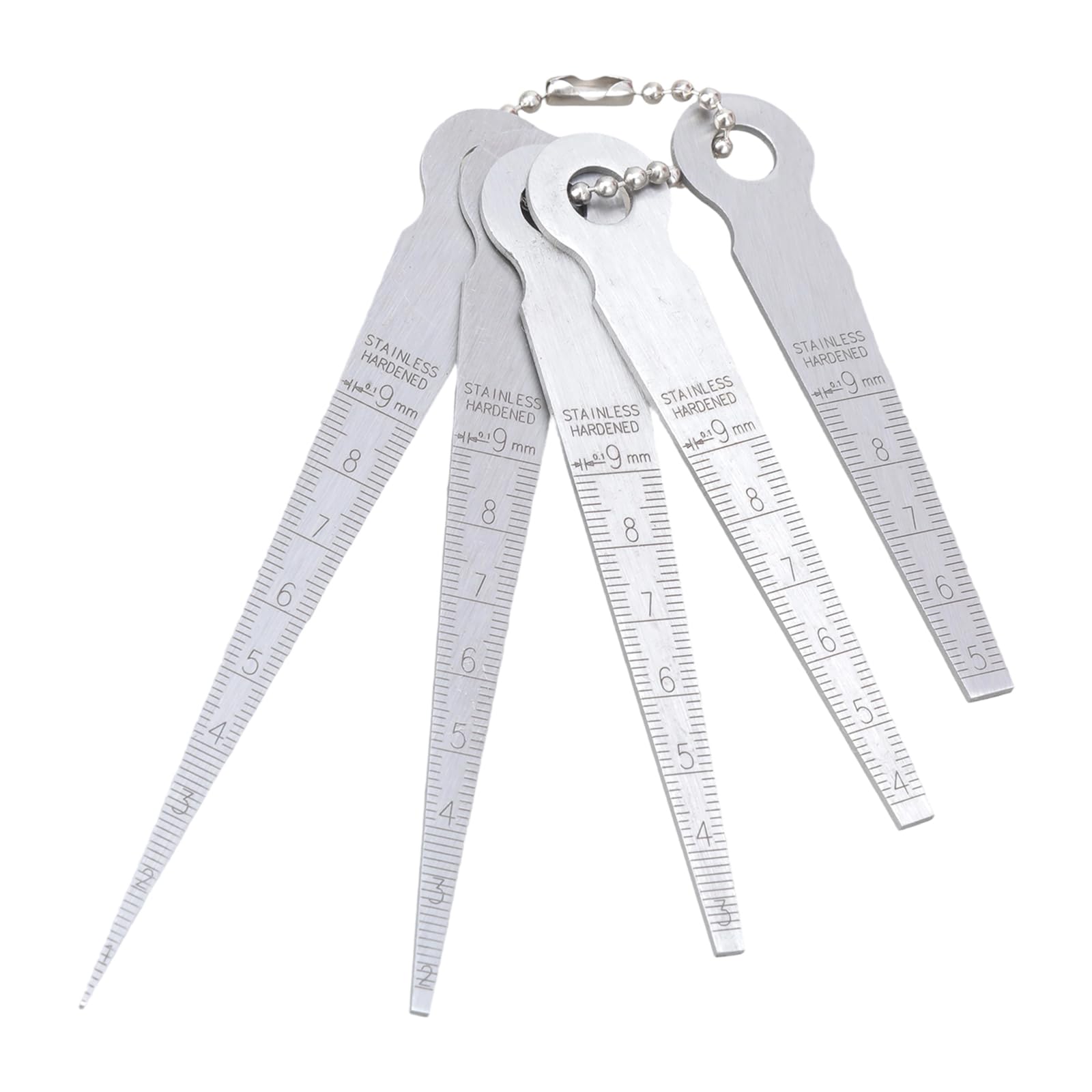 Rgybao B Professional 5Pcs Steel Taper Feeler Gauges Set Accurate Space Width Measurement Tool With Clear Scale For Industrial Use Space Measuring Tool