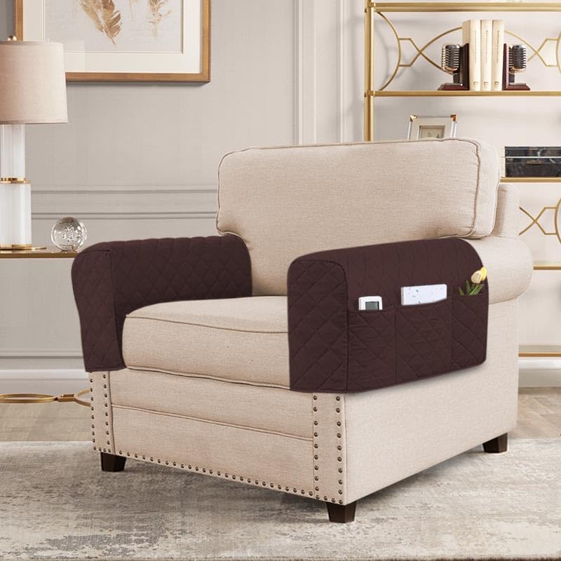 Miniatura 3 de H.VERSAILTEX Fundas de sofá resistentes al agua para reposabrazos para sofá, soporte de control remoto, organizador de reposabrazos para revista,