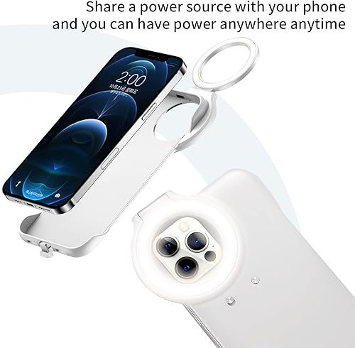 Miniatura 2 de Funda de luz para selfie iPhone12 con linterna de anillo LED, lámpara lateral doble para maquillajevlogstransmisión en vivo cubierta protectora