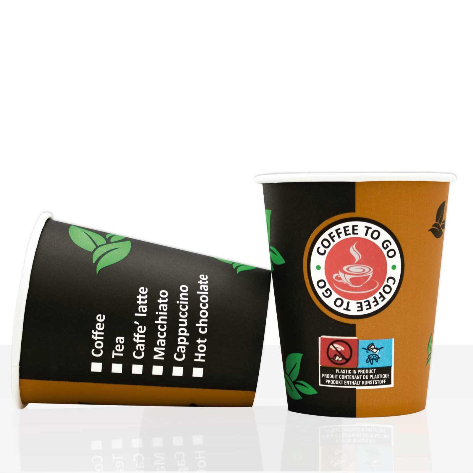 Coffee to go Becher aus Hartpapier 0,2l, 1000Stk, Pappbecher, Kaffeebecher to go