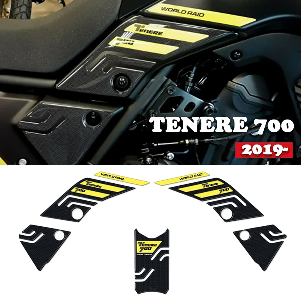 Etiqueta engomada del tanque de combustible Etiqueta engomada de la motocicleta ForY y AMAHA Propia 700 XT 690 2019- Etiqueta engomada lateral del tanque de combustible de la motocicleta., Giallo