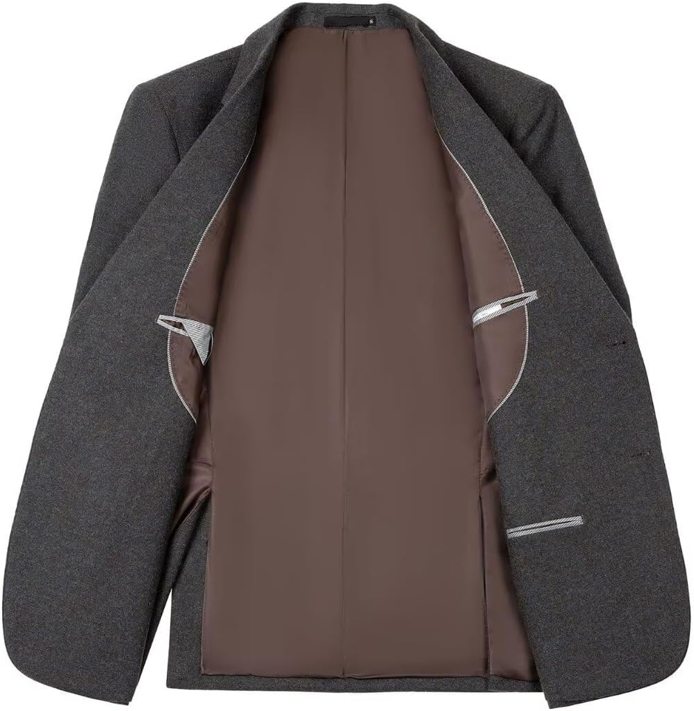 2 Piece Mens Suit Tweed Woolen Blend Casual Suits for Men Blazer Wool Retro Slim Fit Winter Suit for Wedding - Image 6