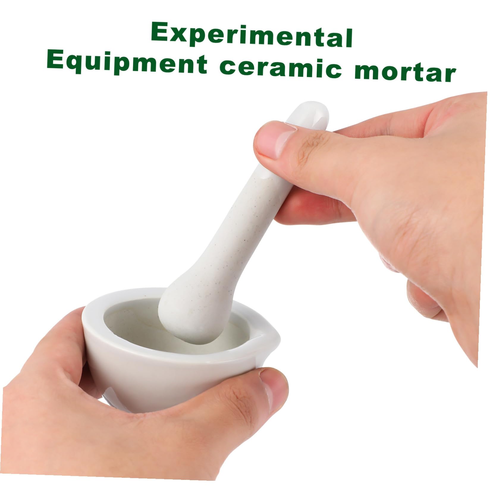 BESPORTBLE Bol de Broyage en Porcelaine 60 MM Blanc, Ensemble 2 Pièces pour Usage Culinaire, Laboratoire et Fabrication Remède