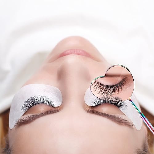 Miniatura 4 de Suclain 2 piezas de extensión de pestañas, espejo de pestañas para extensiones de pestañas, extensiones de pestañas, en forma de corazón, espejo de