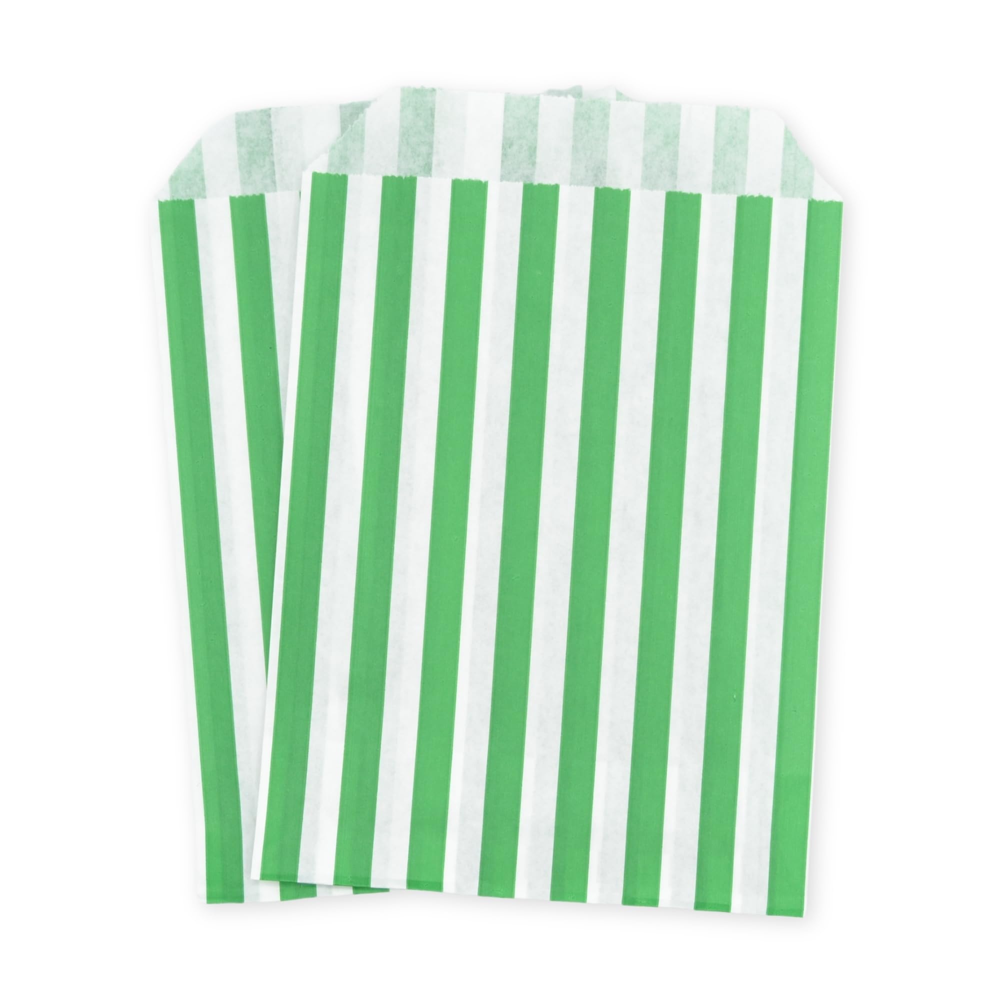 celloexpress 7" x 9" Green Striped Paper Sweet Bags - Classic Confectionery Gift Shop Goodie Party Bags (Pack of 500) โ image 1