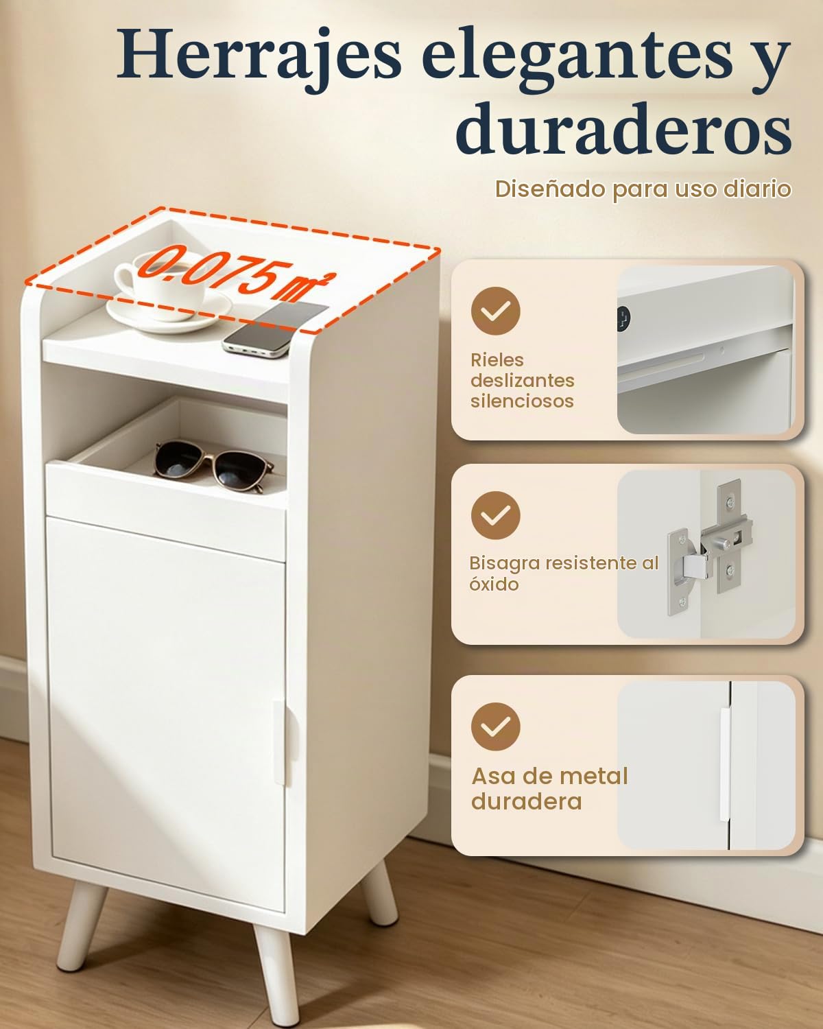 Mesita de noche de 2 plazas de noche estrechas, pequeñas con cajón y puerta, mesita de noche, gestión de cables, mesa auxiliar, ahorro de espacio para sala de estar, dormitorio, 25 x 30 x 61