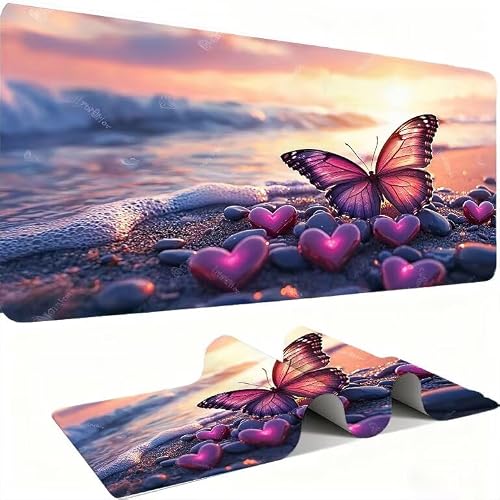 Podkładka pod mysz AAA XXL 1200 x 600 mm duża mata na biurko szyta krawędź wodoodporna antypoślizgowa, laptop poprawia precyzję i szybkość. Gracz, komputer, miłość motyla 3 w0w-1235