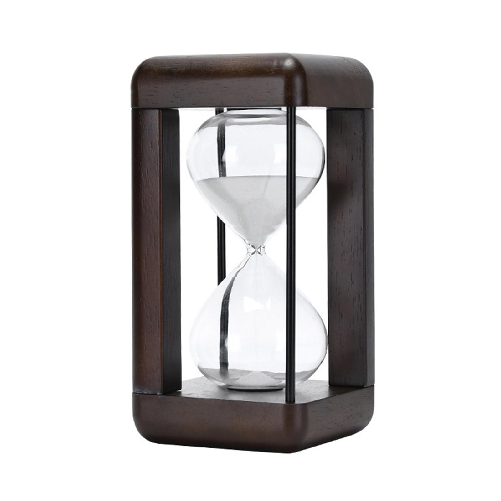 Moderno reloj de arena de 30/60 minutos, reloj de arena grande de madera con arena negra y blanca para actividades cronometradas y decoraciones, temporizador de estudio para estudiantes