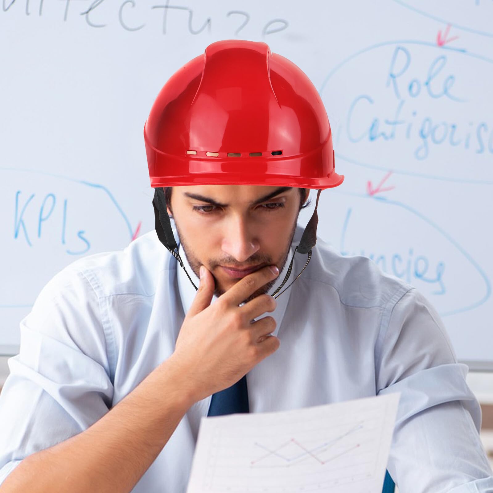 Casco de Seguridad para Construcción Hombre Abs Rojo Ventilado
