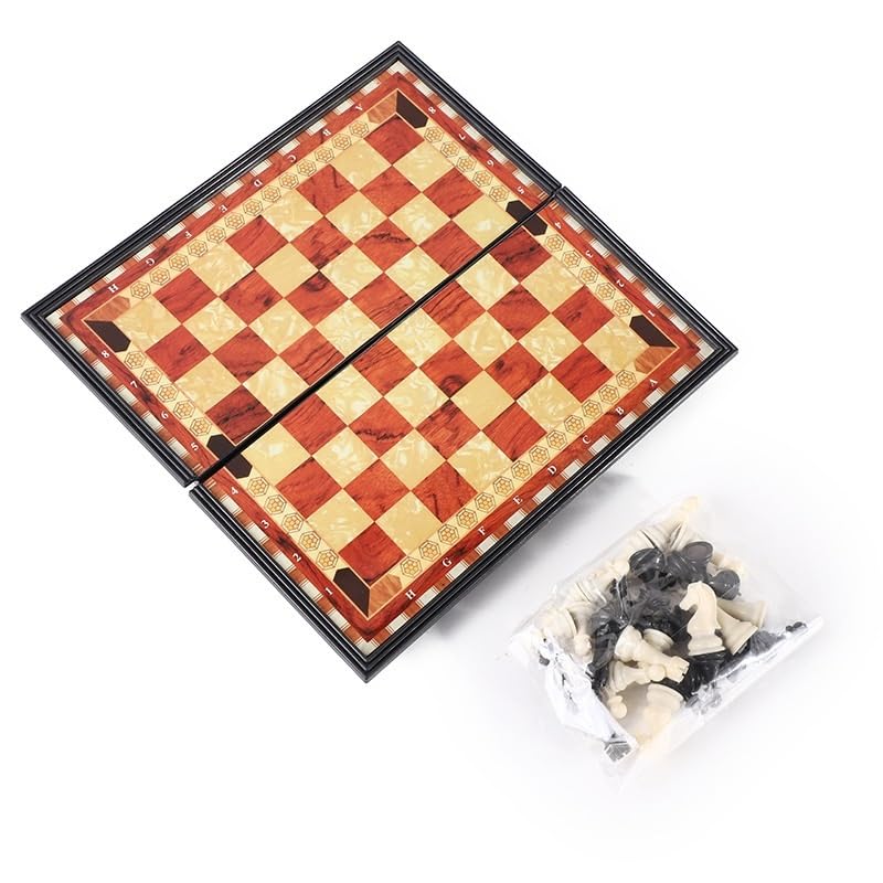 schachspiel Magnetisches Reiseschachspiel, faltbares Schachbrett, tragbares Brettspiel for Erwachsene und Kinder, kompakte Größe for Autorucksack(31 * 31cm)