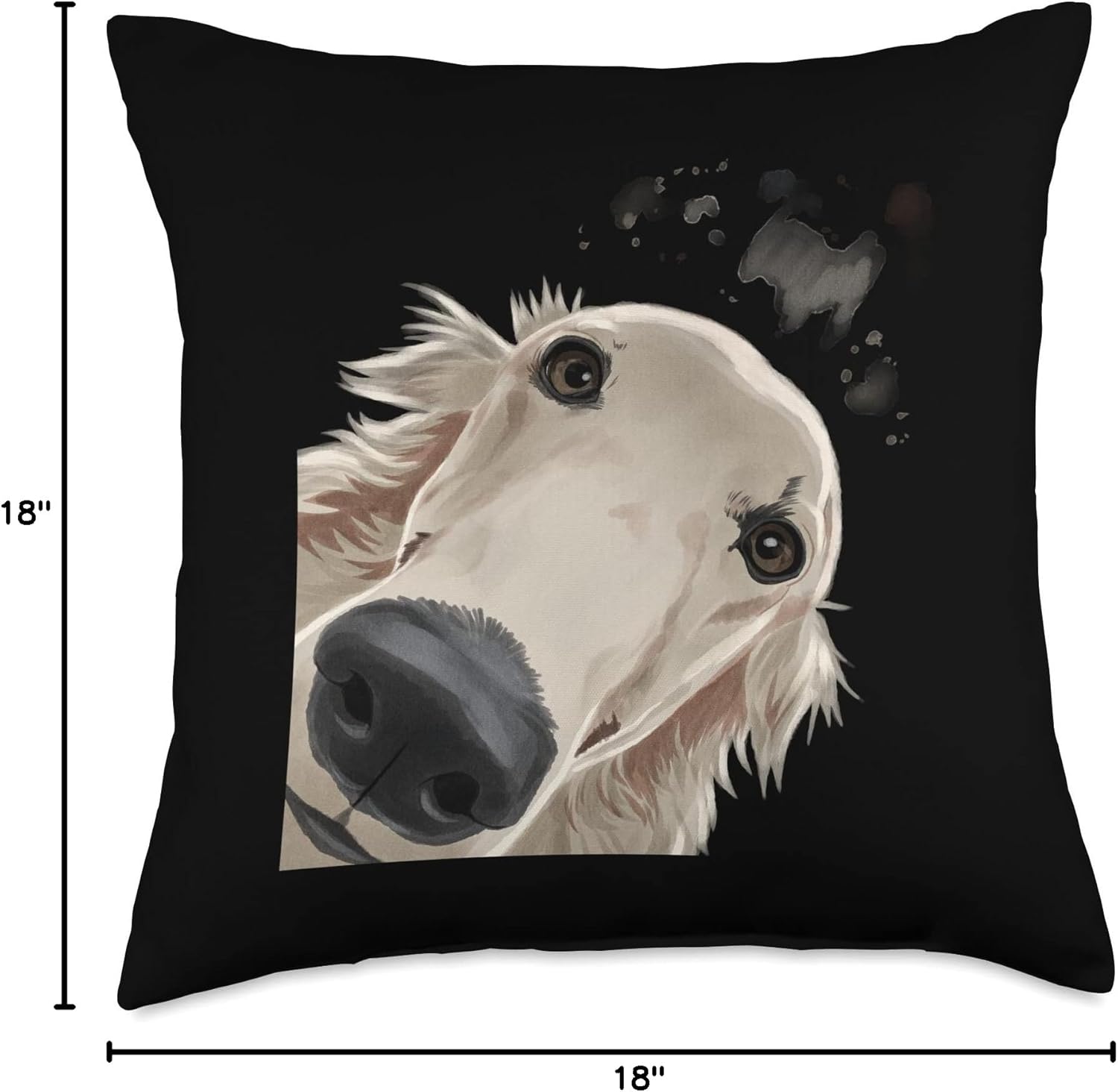 Curious Dog Barsoi Throw Pillow